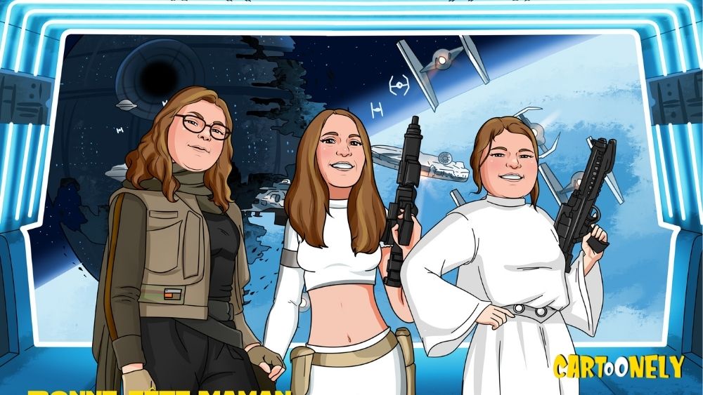 Dessin de famille dans le style Star wars