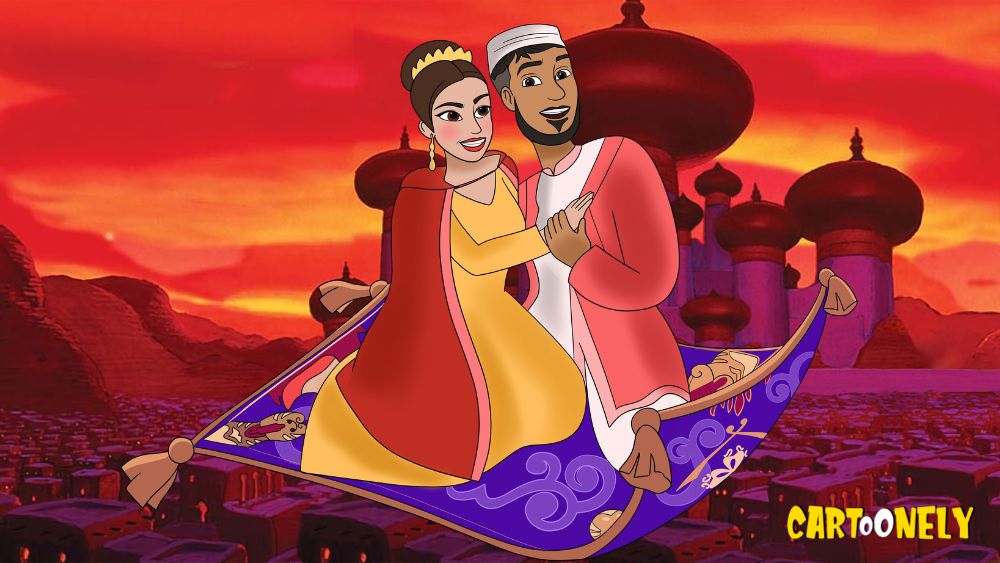 custom couple portrait disney style