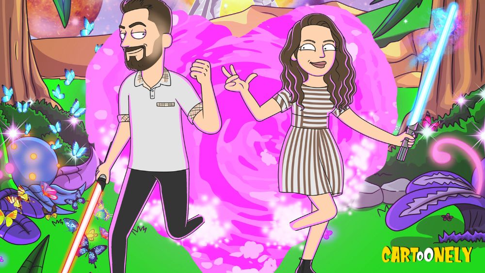 custom couple portrait