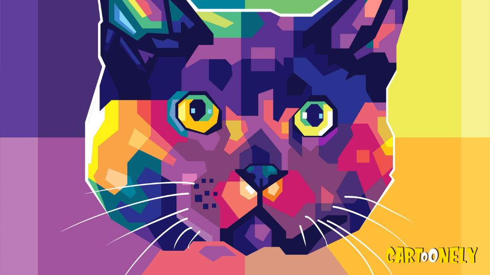 tableau portrait animaux Cartoonely style WPAP
