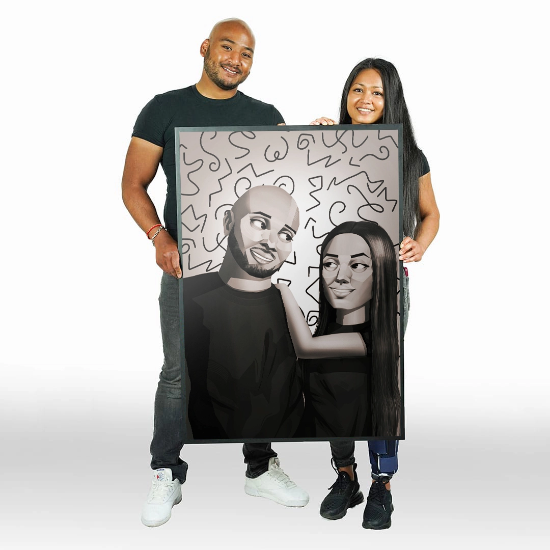 Portrait Noir et Blanc Style Cubic